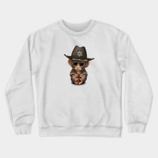 Cute Baby Monkey Sheriff Crewneck Sweatshirt